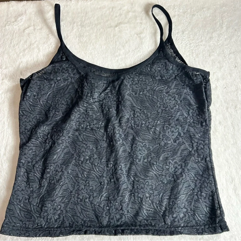 Harley-Davidson Women’s Black Lace Spaghetti Strap Floral Camisole Size Large - Picture 4 of 8